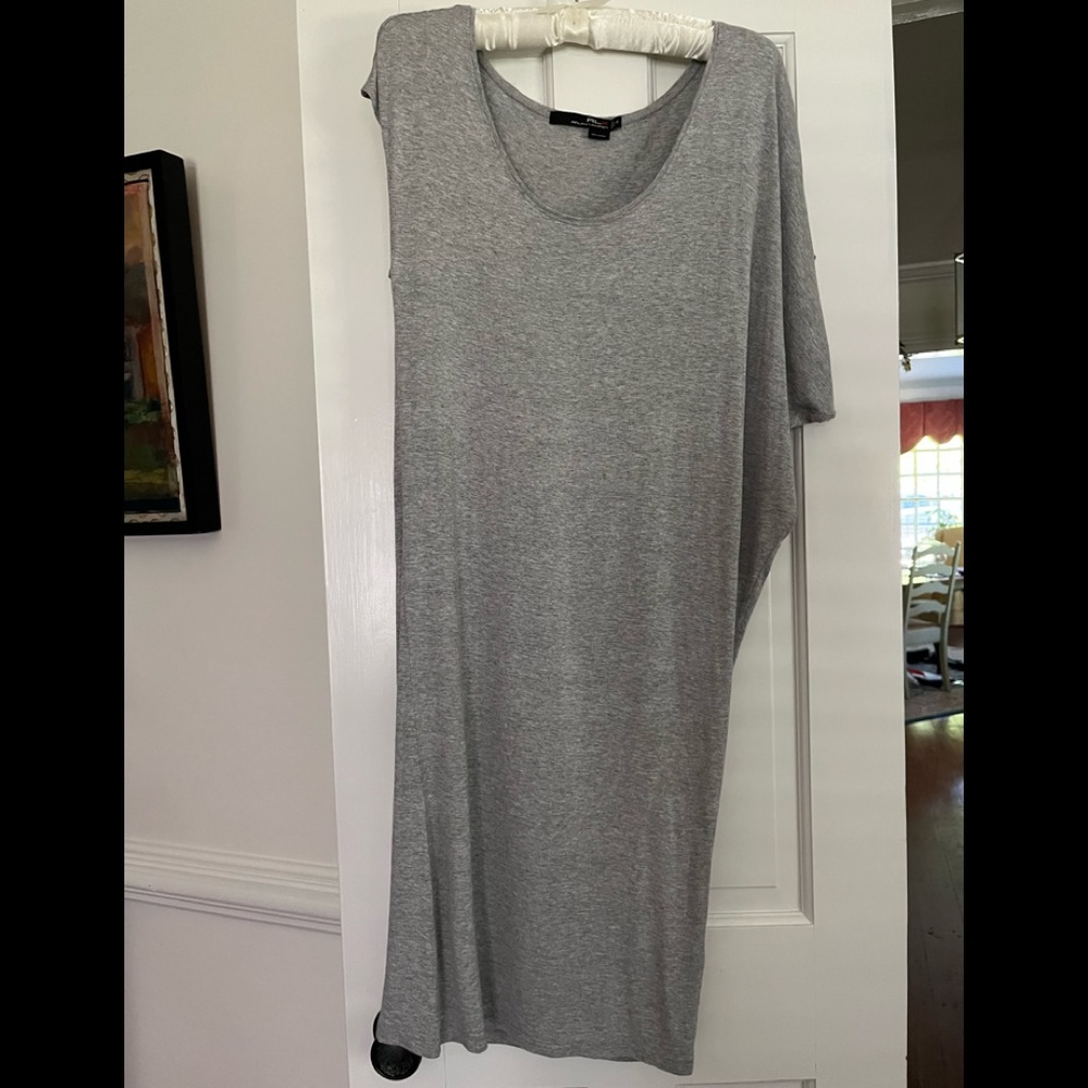 RLX Ralph Lauren Gray Jersey asymmetrical dress-in pristine condition